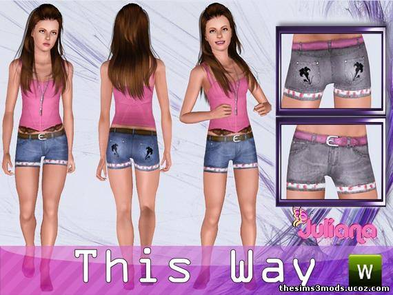 джинсовые шорты для Sims 3