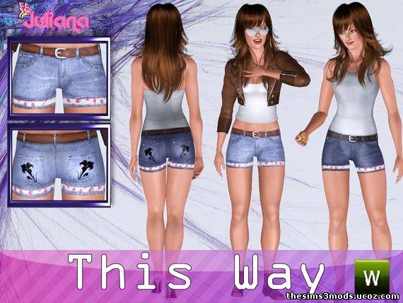 Шорты джинсовые для Sims 3