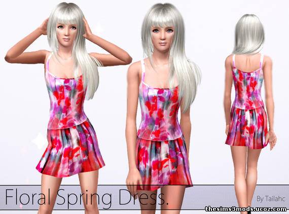 Платье Floral Spring для Sims 3