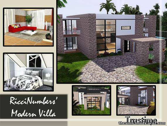 Sims 3 Дом Ricci Numbers Modern Villa от Trustime