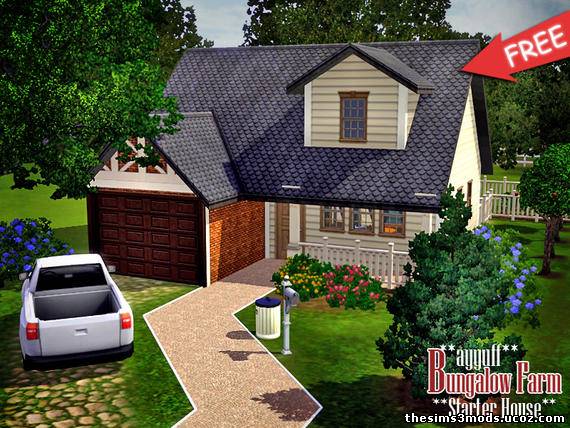 Sims 3 Дом Bungalow Farm от ayyuff