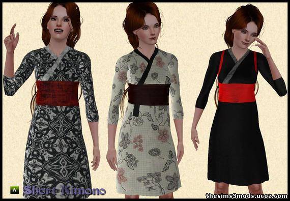 Платье в японском стиле для Sims 3