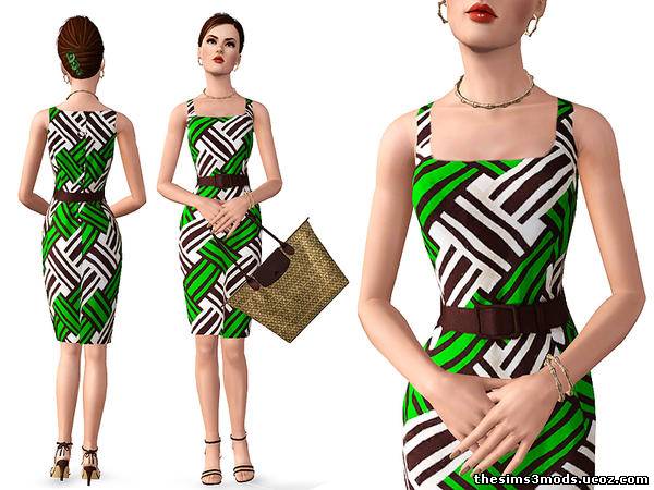 Sims 3 Одежда женская Платье Graphic print от SimDetails