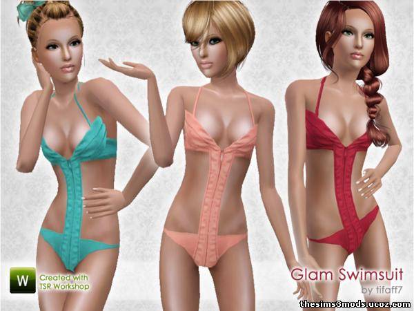 Sims 3 Одежда женская пляжная Купальник Glam от titaff7