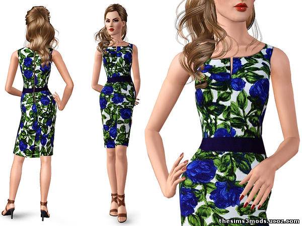 Sims 3 Одежда женская Classic Sheath от SimDetails