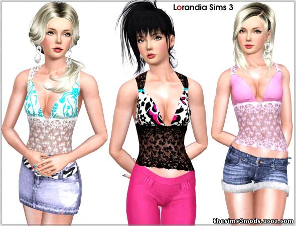 Sims 3 Женская одежда Summer Lace Top от Lore