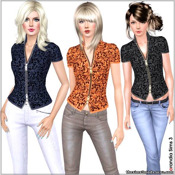 Sims 3 Женская одежда Zipped Lace Blouse от Lore