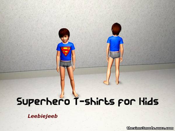 Sims 3 Одежда Superhero T-Shirts от Leebiejeeb