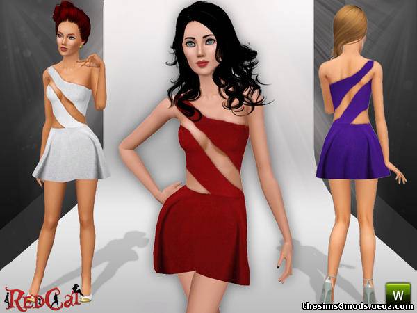 Sims 3 Женская одежда Платье Swirl от RedCat