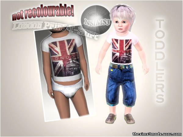 Sims 3 Детская одежда London Print T-shirt от natef005