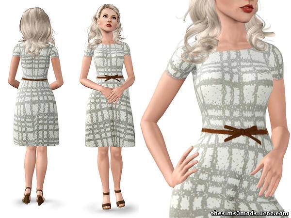 Sims 3 Женская одежда Платье Retro Inspired от SimDetails