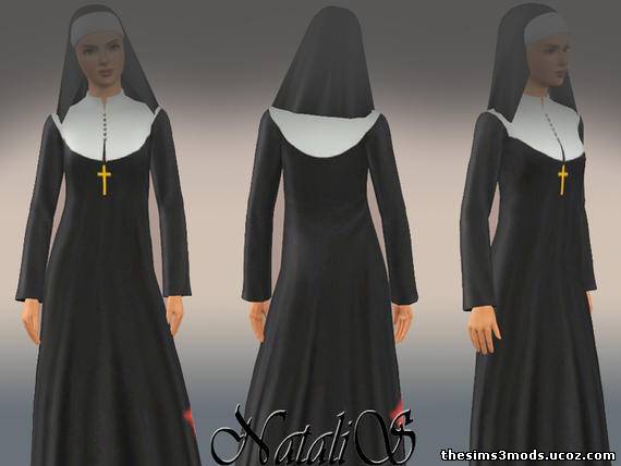 Одежда монашки для Sims 3