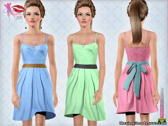 Платье с поясом для Sims 3