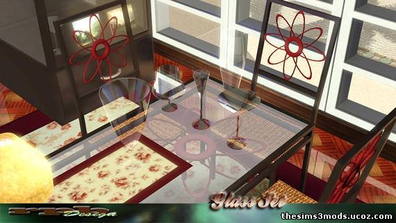 Набор мебели из стекла для Sims 3