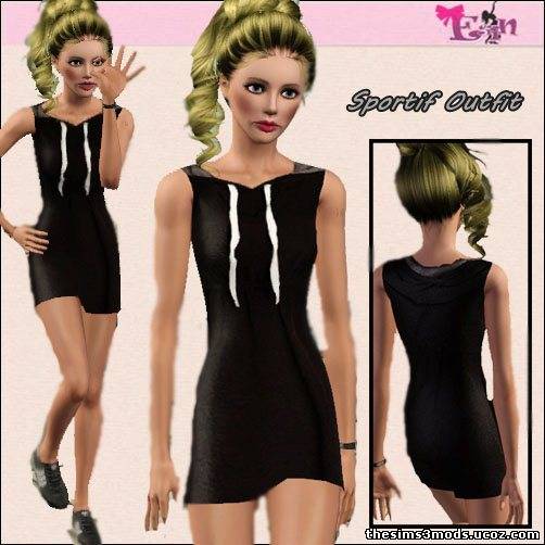 Черное платье для Sims 3