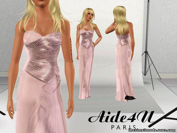 Sims 3 Одежда женская Christina Aguilera Golden Globes от Aide4U