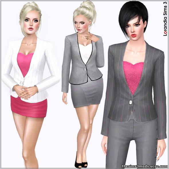 Sims 3 Женская одежда Suit Jacket Featuring A Large Semi Transparent от Lore
