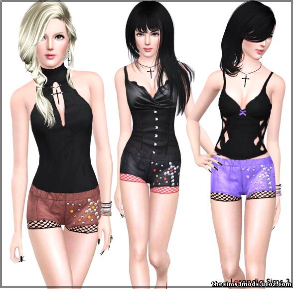 Sims 3 Женская одежда Studded Leather Corset от Altea127