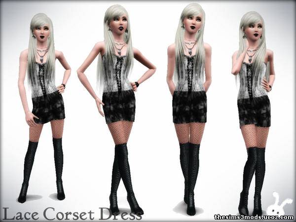 Sims 3 Женская одежда Платье Lace Corset от XxNikkibooxX