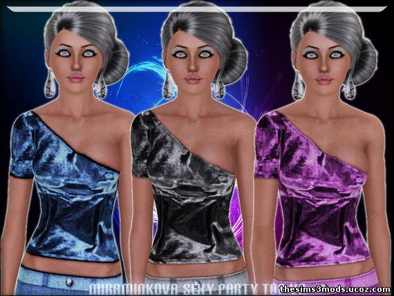 блестящая блузка для Sims 3